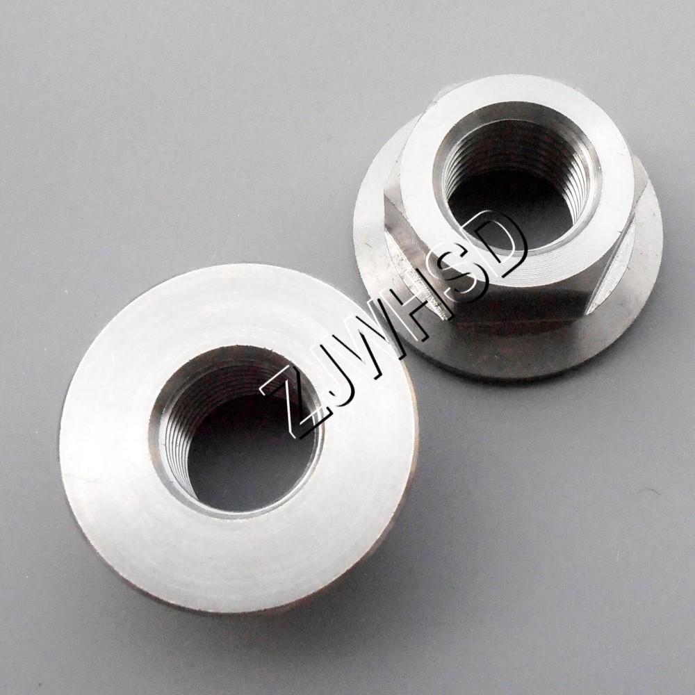 2pcs 3/8&Prime; – 16 TPI USA Thread Ti tanium Hex Flange Nut /Bike Motorcycle Car