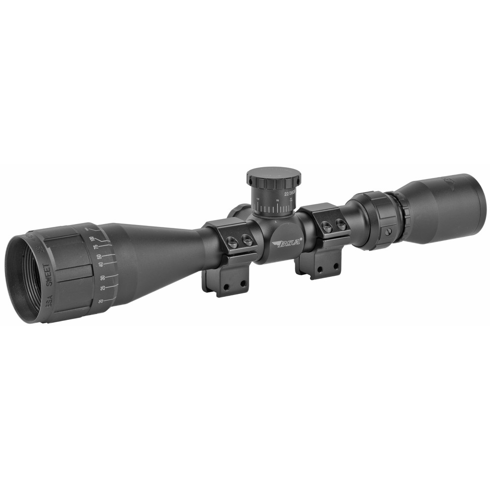 ​BSA Optics Sweet 22 Rimfire Scope 4-12X40mm 30/30 Duplex Reticle – Black