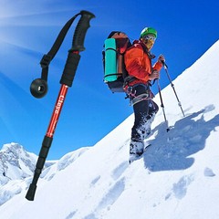 Anti-shock Walking Hiking Stick 3 Section Retractable Adjustable Trekking Stick