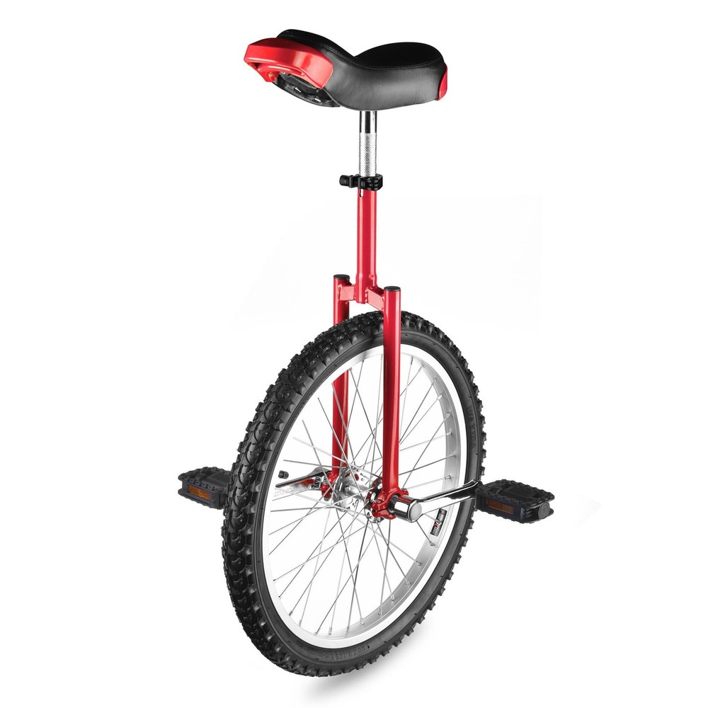 20 Inch Red Unicycle Adjustable Height Leakproof Mountain Tire Cycling Sports