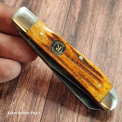Remington Backwoods Trapper 3.5&Prime; Closed Bone Handles Folding Pocket Knife