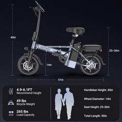 AOVOPRO EB60PRO Folding Electric Bike 500W 48V 15.6Ah 22mph Electric Bicycle
