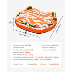 Towable Tube for Boating 1-2 Riders Boating Tubes Towable Water Sport