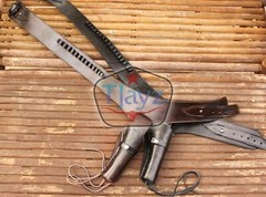 USA SELLER 44/45 Cal Holster Gun Belt Drop Loop 100% LEATHER Western RIG SASS