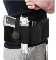 Tactical Belly Band Holster Concealed Hidden Belt Gun Carry Pistol Waist Pouch