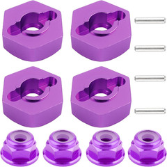 12Mm Wheel Hex Hubs Drive Adapter 5Mm Thick & Flange M4 Lock Nuts Aluminum for R