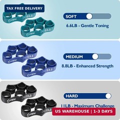 FitBeast Grip Strength Trainer, Finger Exerciser, Forearm Strengthener 9-Piece K