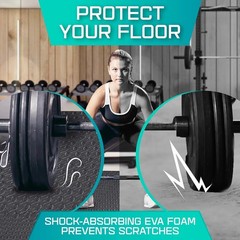 12pcs Puzzle Exercise Mat EVA Interlocking Foam Floor Tiles for Home Gym Workout
