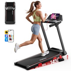 Treadmill for Home 350 lbs Weight Capacity, Folding Walking pad with 14% Incline