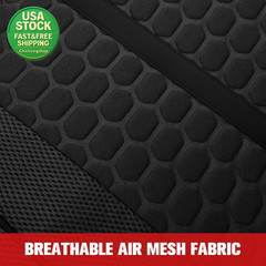 Breathable Car Seat Covers Full Set Universal Fit Air-Mesh Comfortable Black