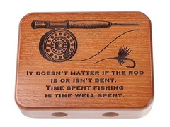 Personalised Wooden Fly Box 13×10×3 cm – Engraved Pocket Fly Fishing Angler Gift