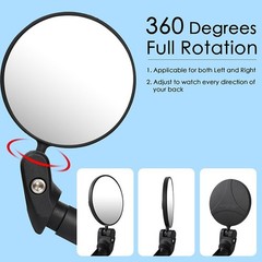Bike Mirrors 2pcs Bar End Bicycle Mirrors for Handlebars Bicycle Cycling + Tools