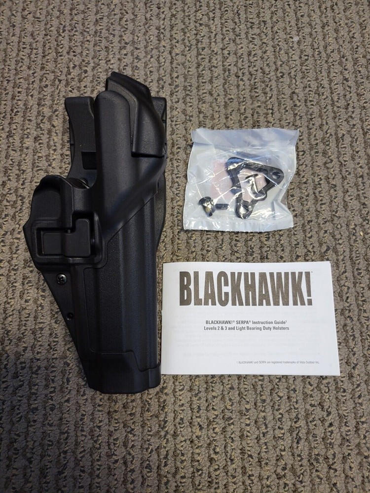 NEW BLACKHAWK L3 SERPA DUTY HOLSTER FOR BERETTA 92 96 M9 M9A1 BLACK – Right Hand