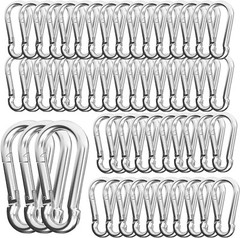 10/50/100 3&Prime; Heavy Duty Carabiner Clips M8 5/16&Prime; Galvanized Steel 500LBS