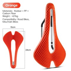 WEST BIKING Bicycle Saddle 3D Honeycomb Hollow MTB Road Bike Seat Cushion Orange