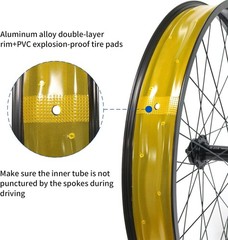 ZTZ 20/26 x 4.0 inch Fat Tire Bike Front Wheel, Aluminum Alloy Bike Rim