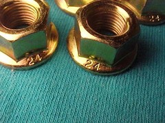 100 – 3/8 x 24 Thread Flanged Gold BMX Bicycle Axle Nuts
