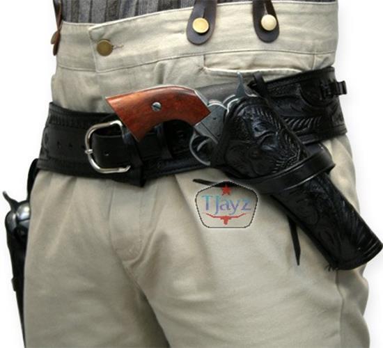 USA SELLER Western cowboy Gun Leather Cross Draw gun Holster Fits to 4&Prime;-6&Prime; Barre
