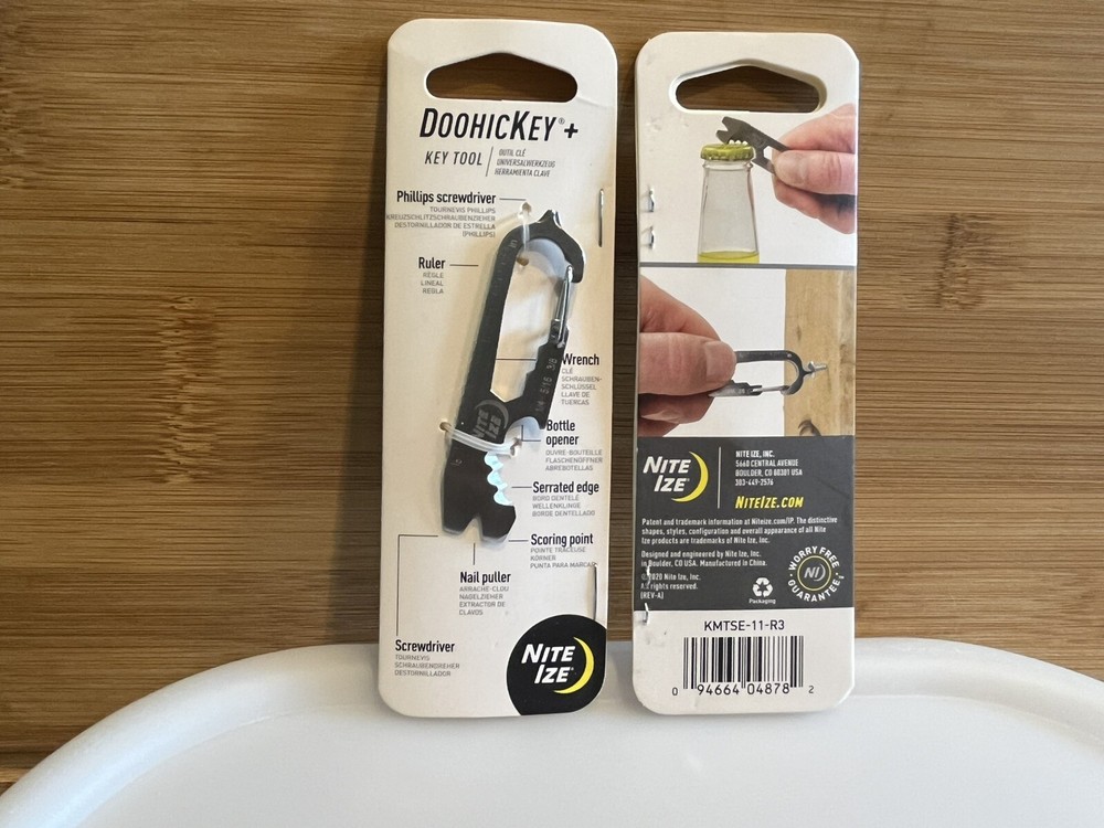 Nite Ize DoohicKey Keychain Mini Purpose Multi Tool Stainless Steel 2-Pack