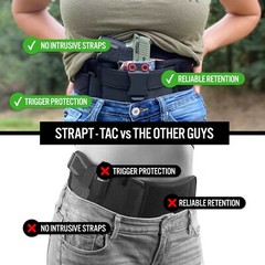 Clip & Carry STRAPT-TAC Belly Band Holster ~ Works w/ any IWB Kydex Gun Holster