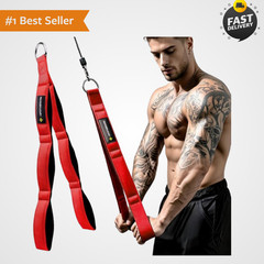 3 Grip Lengths in 1 Tricep Rope Cable Attachment with Ergonomic Handl