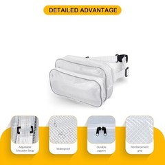 10.6 Inch Fanny Pack Tool Bag -Transparent & Anti-static Cleanroom Waist White