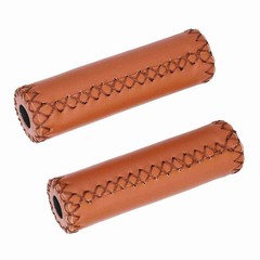 1 Pair Three Colors Retro Artificial Leather Bicycle Handlebar Grips Bike Ha BT0