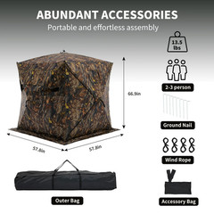 Best Seller edx 270° Visibility Hunting Blind 2-3 Person Camo NO IMPORT FEE