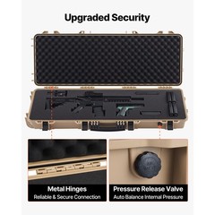 Uimoso Hard Rifle Case 42 in Gun Storage Case IP67 Waterproof & Dustproof Khaki