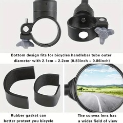 Bike Handlebar Mirror 2 Pack – Rotatable And Adjustable Wide Angle Rear View
