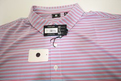 FootJoy Golf Multistipe Polo Mens Size XXL WHT/MGNTA/BLU/HGTD New INV13637410