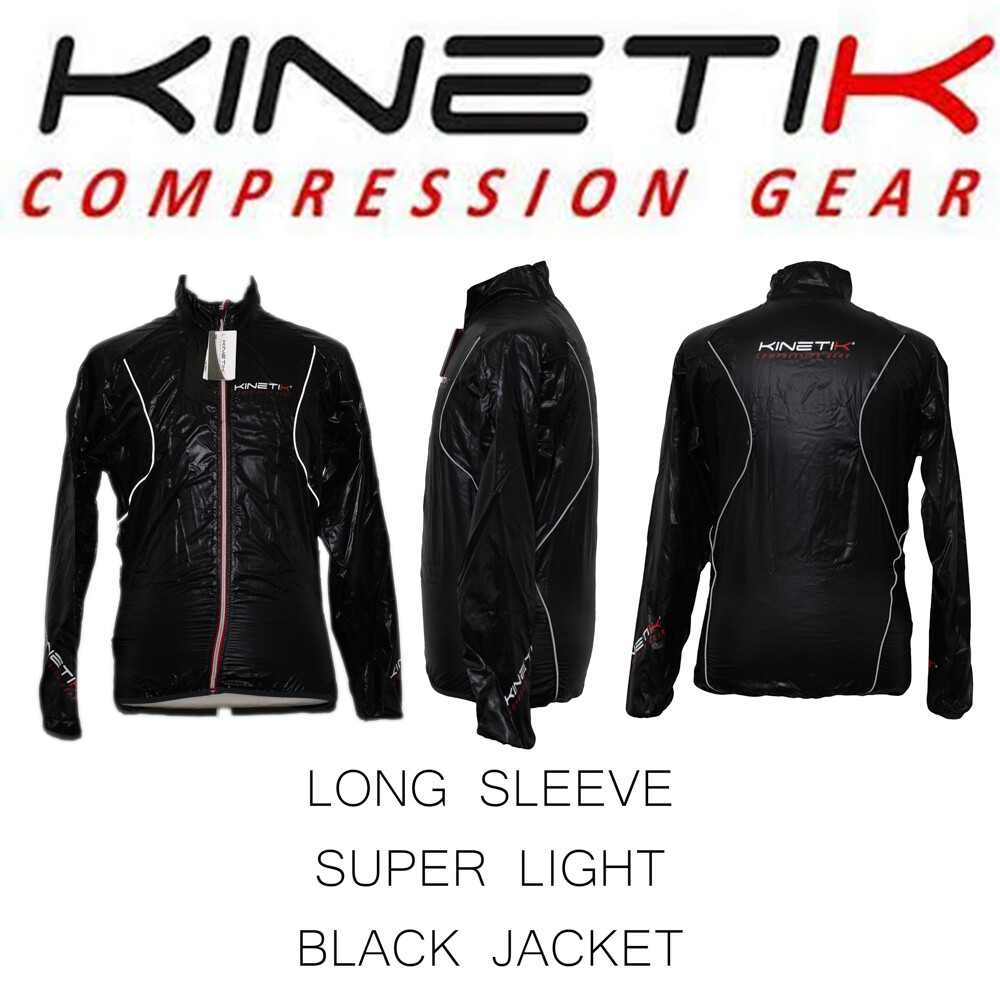 Mens Kinetik Black Super Light Long Sleeve Jacket 80% Microfiber 20% Elastane