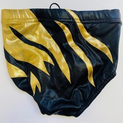 Gold Black Pro Wrestling trunks MMA tights gear training S/M/L/XL