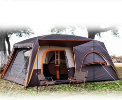 Extra Large Tent 12 Person,Family Cabin Tents,2 Bay-Windows,2 Rooms and 3 Doors
