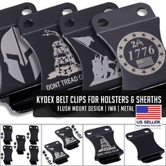 KYDEX Belt Clip (Metal Flush Mount Design) – Multiple Engraving Options