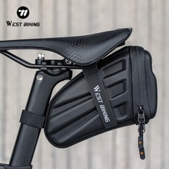 WEST BIKING Bicycle Saddle Bag EVA Carbon Pattern Hard Shell Seat Tail Bag 1.8L