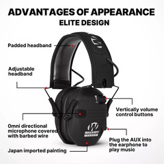 Walkers Razor Electronic Shooting Ear Muff Slim Shooting Anti-noise Earphone US