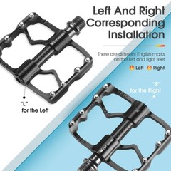 WEST BIKING 3 Sealed Bearings Carbon Fiber Axle Bike Bicycle Pedals 9/16&Prime; Silver