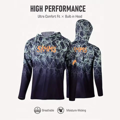 UPF 50+ Men&rsquo;s Fishing Hoodie Shirt UV Sun Protection Quick Dry Tactical Camo Top