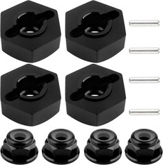 12Mm Wheel Hex Hubs Drive Adapter 5Mm Thick & Flange M4 Lock Nuts Aluminum for R