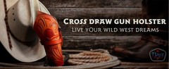USA SELLER Western cowboy Gun Leather Cross Draw gun Holster Fits to 4&Prime;-6&Prime; Barre