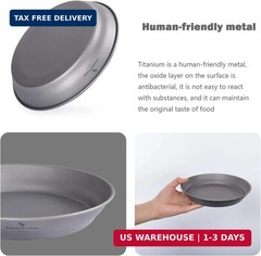 Boundless Voyage Ultralight Titanium Bowl Pan Plate Dish with Carry Bag Outdoor