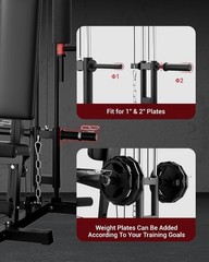 Multifunctional Home Gym Equipment Body Workout Station with Pulley System 400lb