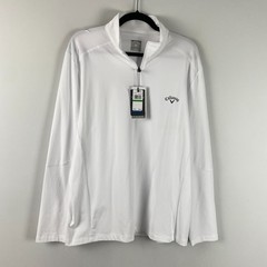 Callaway Lightweight Quarter Zip Golf Pullover Size Large White Stretch