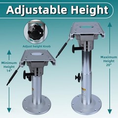 Adjustable Boat Seat Pedestal for Pontoon Captain Boat Seat Pedestal with Slide