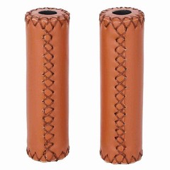 1 Pair Three Colors Retro Artificial Leather Bicycle Handlebar Grips Bike Ha BT0