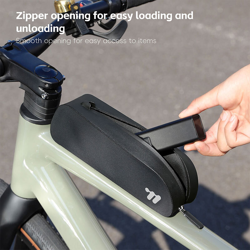 WEST BIKING Bicycle Bag Waterproof Bolt Strap Road Bike Top Tube Bag Black 0.7L