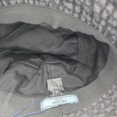 Prada New Fashion Triangle Logo Bucket Hat Unisex Size M Denim Black