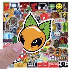 Skate Logo Brand Stickers 50pk Mix Santa Cruz Thrasher Baker Alien Skateboarding