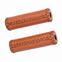 1 Pair Three Colors Retro Artificial Leather Bicycle Handlebar Grips Bike Ha BT0